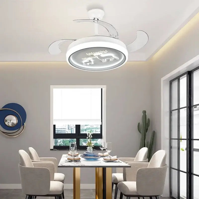 bird nest white deer ceiling fan with light bedroom