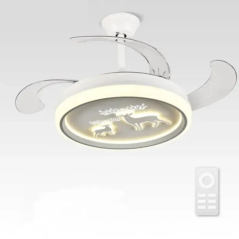 bird nest white deer ceiling fan with light bedroom