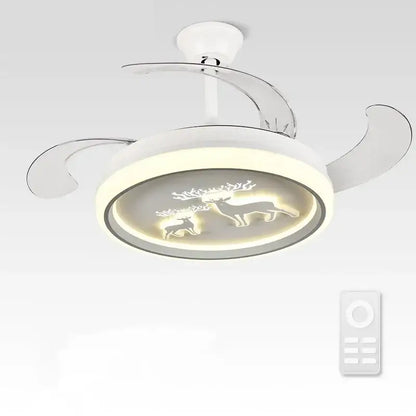 bird nest white deer ceiling fan with light bedroom