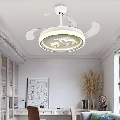 bird nest white deer ceiling fan with light bedroom