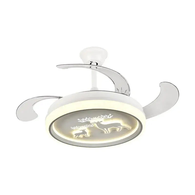 bird nest white deer ceiling fan with light bedroom