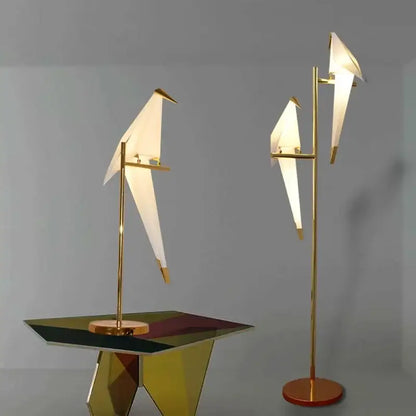 bird origami floor lamp gold living room standing light