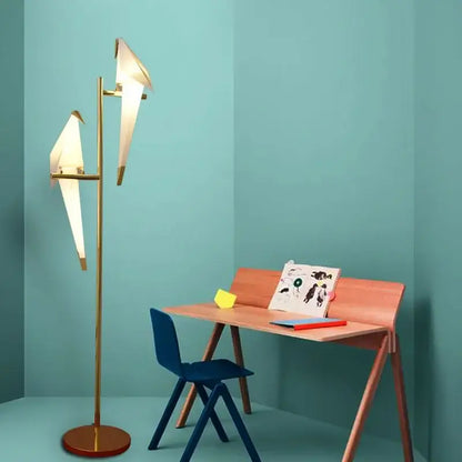 bird origami floor lamp gold living room standing light