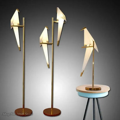bird origami floor lamp gold living room standing light