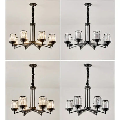 black art crystal chandelier bronze living room lighting