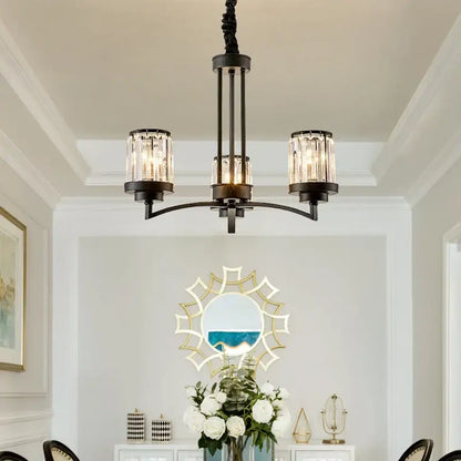 black art crystal chandelier bronze living room lighting