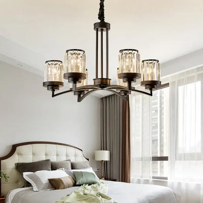 black art crystal chandelier bronze living room lighting