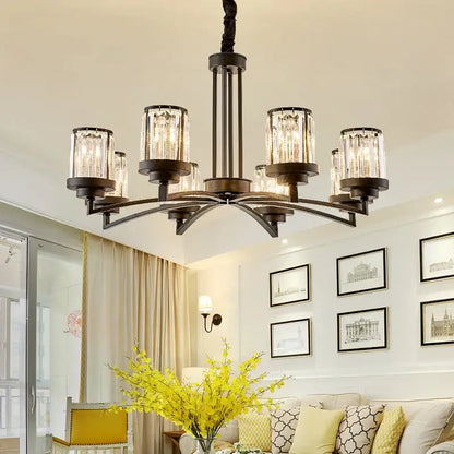 black art crystal chandelier bronze living room lighting