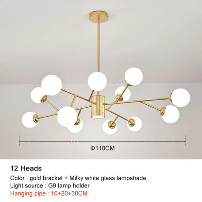 black chandelier with white glass globes for living room