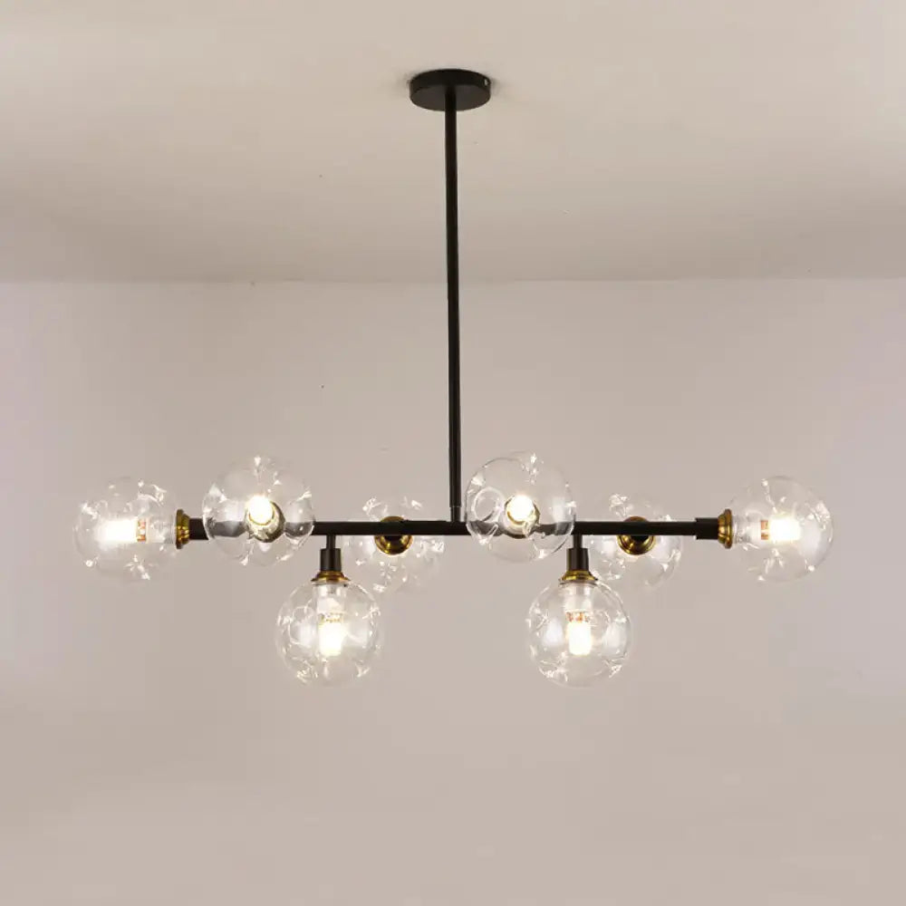 Modern black dimpled glass ball pendant light for dining rooms
