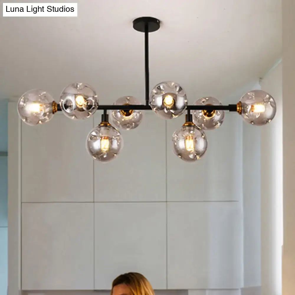 Modern black dimpled glass ball pendant light for dining rooms