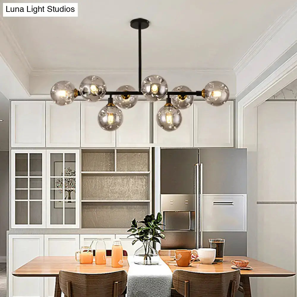Modern black dimpled glass ball pendant light for dining rooms