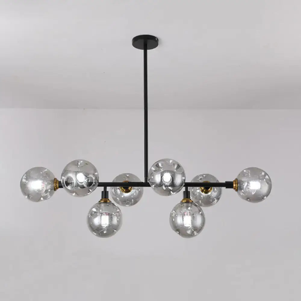 Modern black dimpled glass ball pendant light for dining rooms