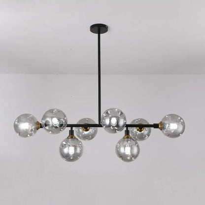 Modern black dimpled glass ball pendant light for dining rooms