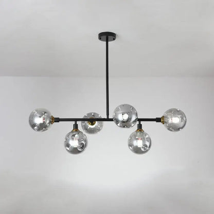 Modern black dimpled glass ball pendant light for dining rooms