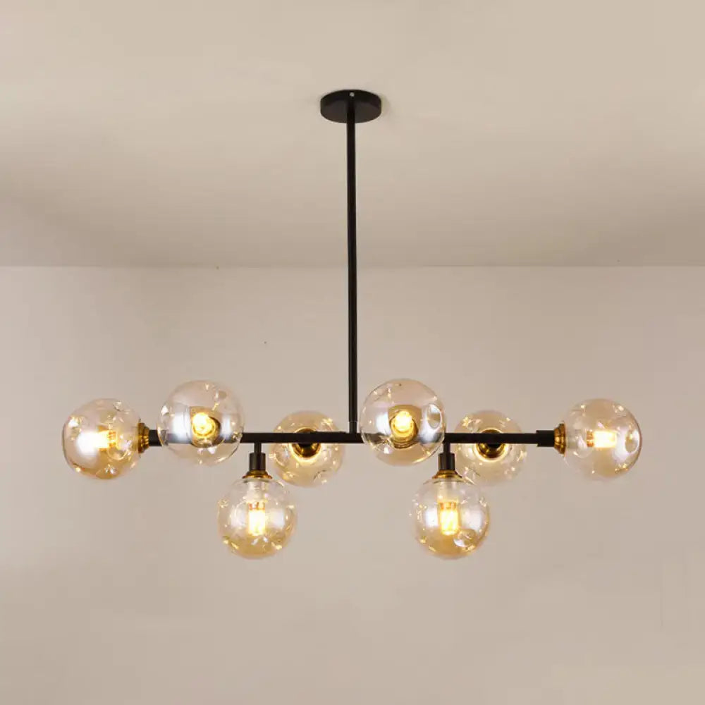 Modern black dimpled glass ball pendant light for dining rooms