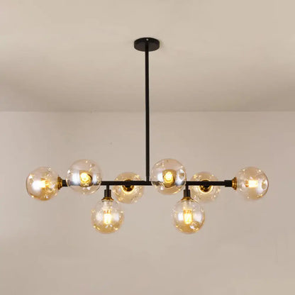 Modern black dimpled glass ball pendant light for dining rooms