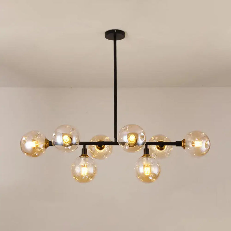 Modern black dimpled glass ball pendant light for dining rooms