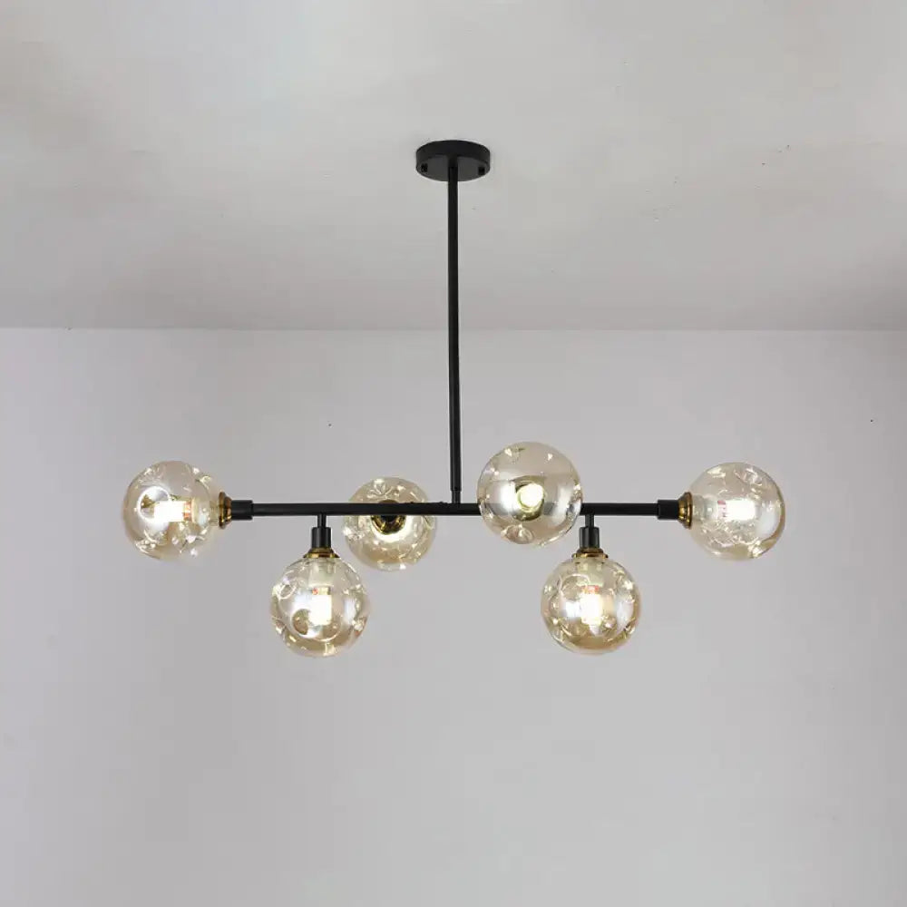 Modern black dimpled glass ball pendant light for dining rooms