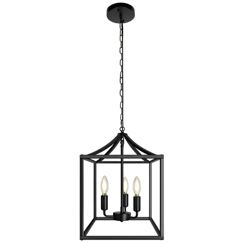black farmhouse chandelier lantern dining room pendant light