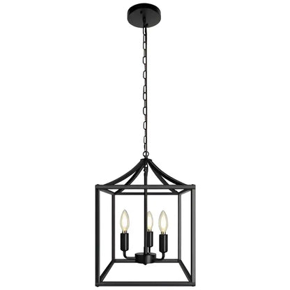 black farmhouse chandelier lantern dining room pendant light