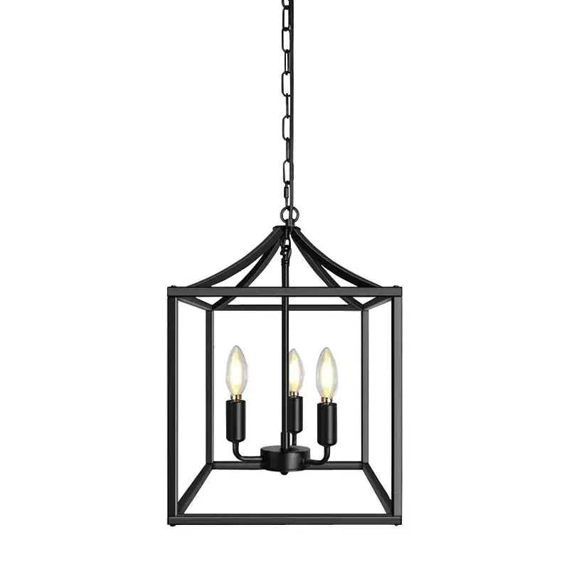 black farmhouse chandelier lantern dining room pendant light