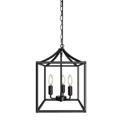 black farmhouse chandelier lantern dining room pendant light