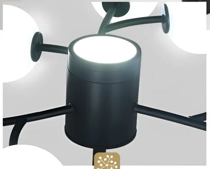 Nordic gold & black glass ball molecule chandelier dining room light
