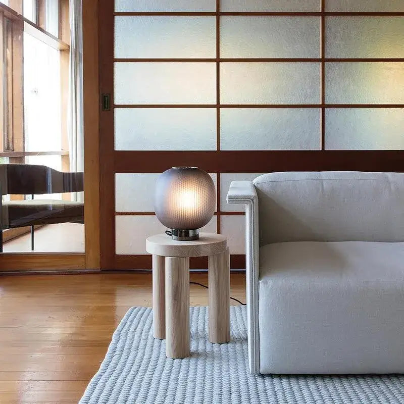 black glass ball table light for bedroom living room