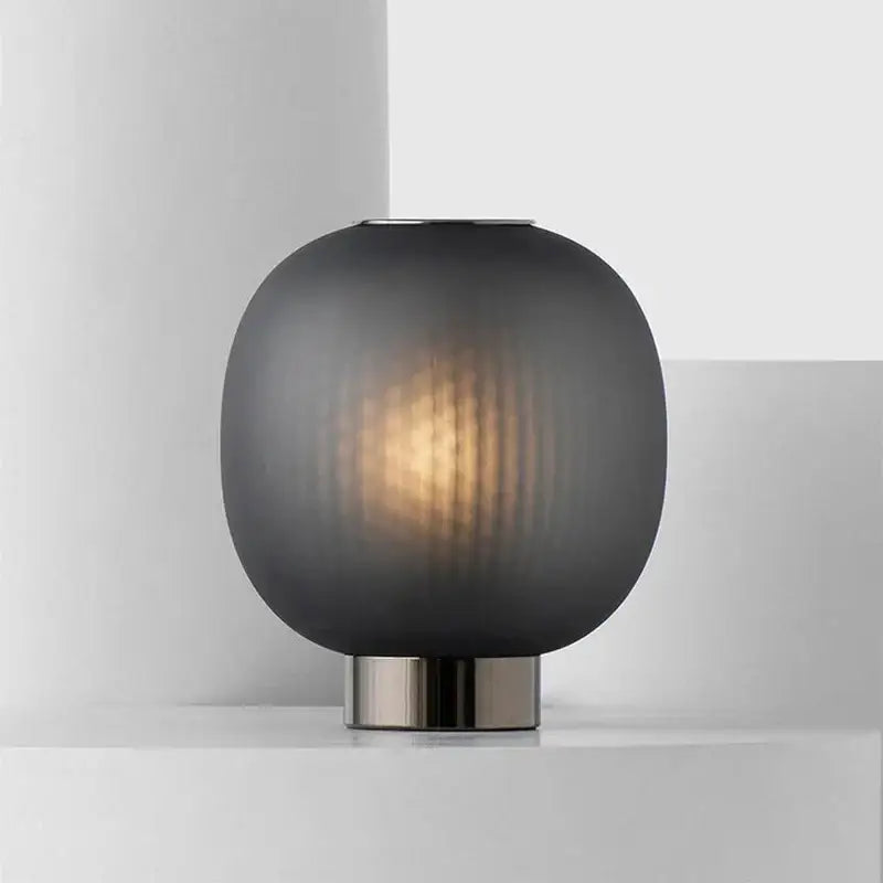 Nordic black glass ball table light for bedroom