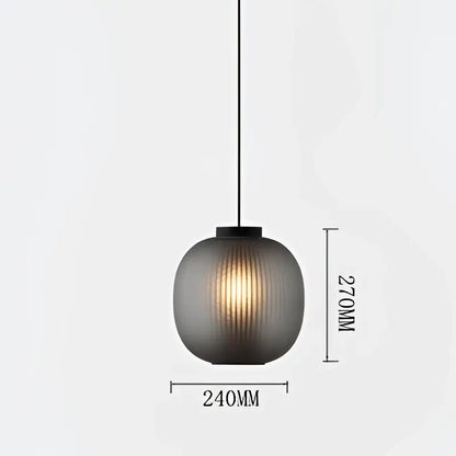 Nordic black glass ball table light for bedroom