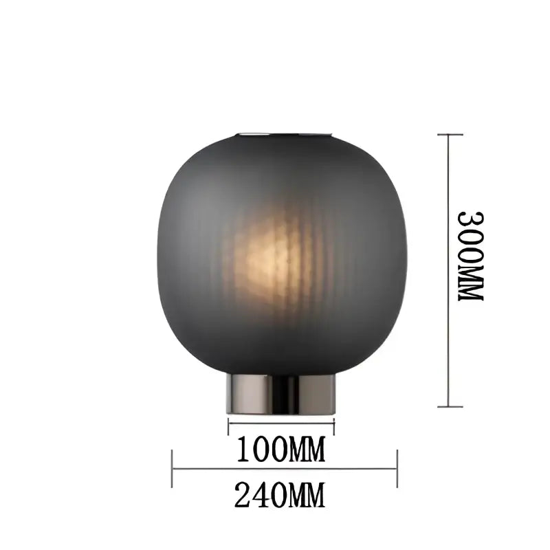 black glass ball table light for bedroom living room