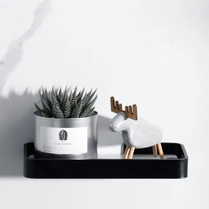 Minimalist black glass bathroom shelf rectangular wall mounted rack