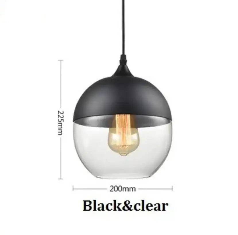 Modern black glass pendant light set of 3 for dining room