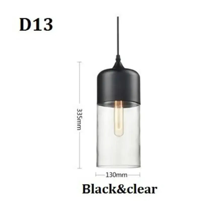 Modern black glass pendant light set of 3 for dining room