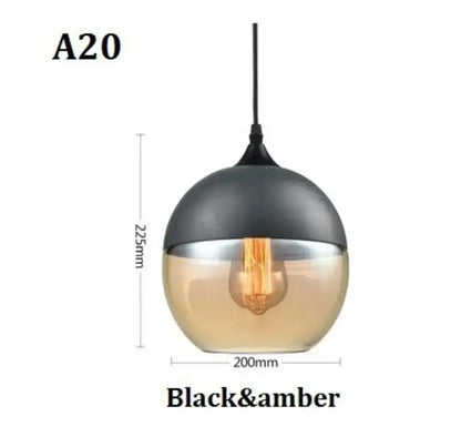 Modern black glass pendant light set of 3 for dining room
