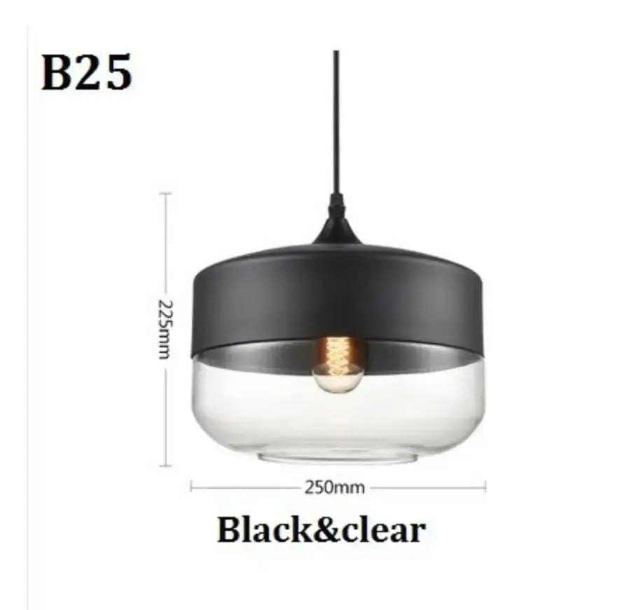 Modern black glass pendant light set of 3 for dining room