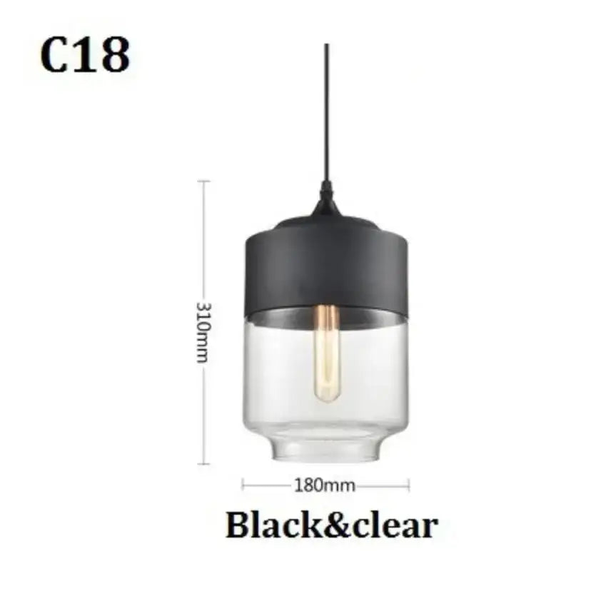 Modern black glass pendant light set of 3 for dining room