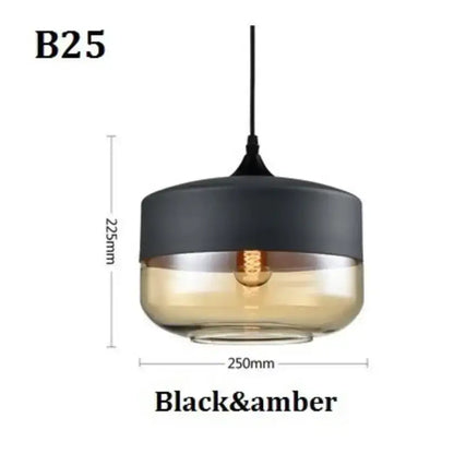 Modern black glass pendant light set of 3 for dining room