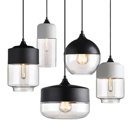 Modern black glass pendant light set of 3 for dining room