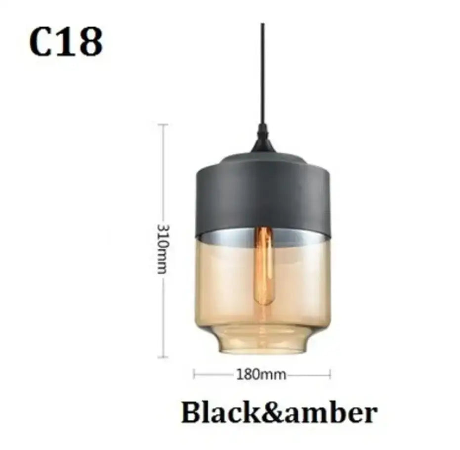 Modern black glass pendant light set of 3 for dining room
