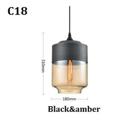 Modern black glass pendant light set of 3 for dining room