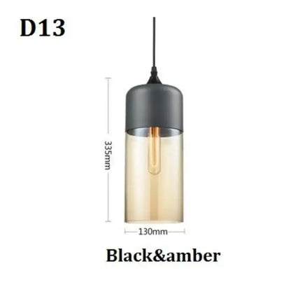 Modern black glass pendant light set of 3 for dining room