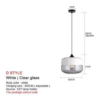 Modern black glass pendant lights for dining room set of 2