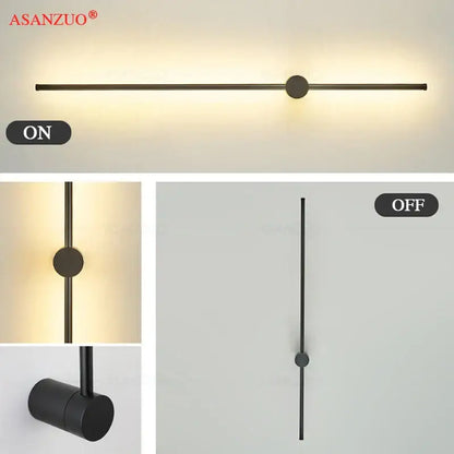 Modern black & gold aluminum wall sconce for bedroom lighting