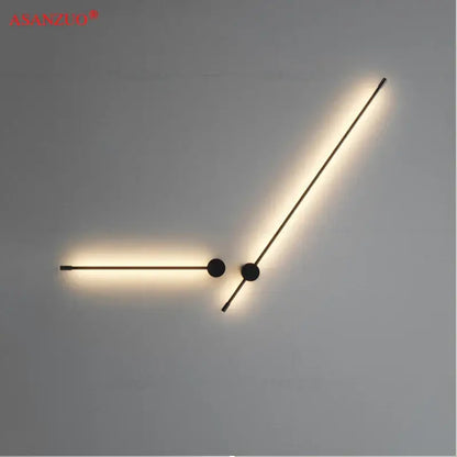 Modern black & gold aluminum wall sconce for bedroom lighting