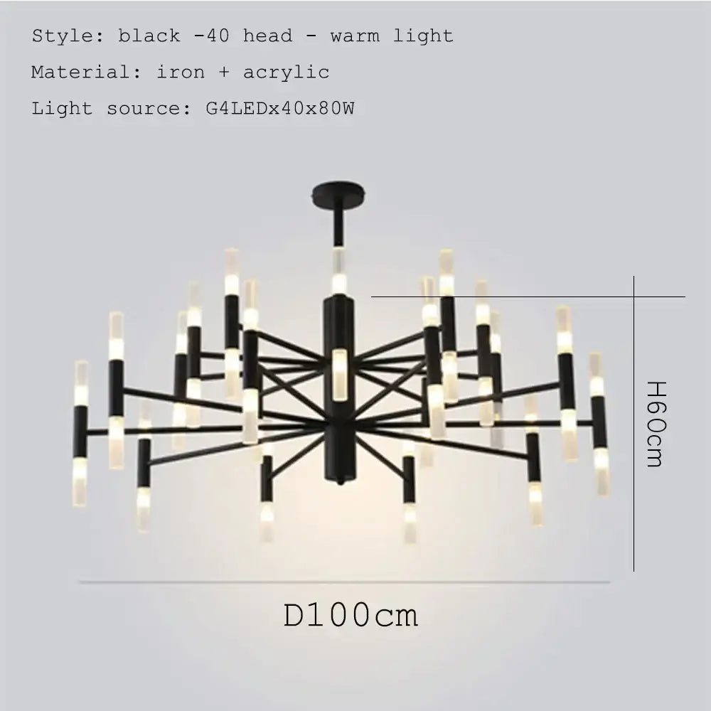Modern gold art decor chandelier – living room glass candle light