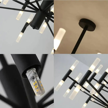 Modern gold art decor chandelier – living room glass candle light
