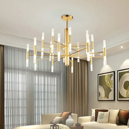 Modern gold art decor chandelier – living room glass candle light