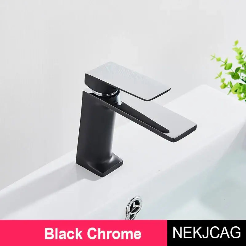 Modern black & gold basin faucet bathroom sink tap